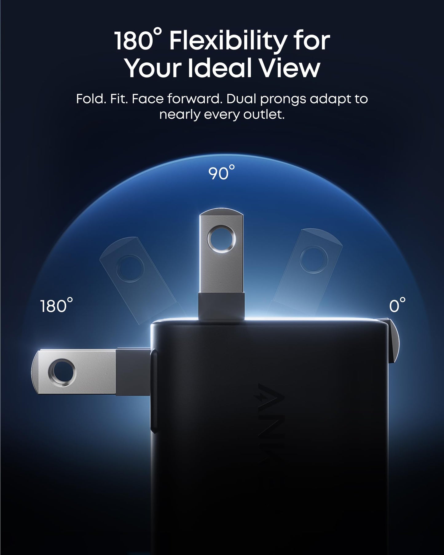 Anker Nano USB-C Cargador de Pared 45W | Carga Rápida con Pantalla Inteligente, Enchufe Plegable 180°, Reconocimiento Automático, Modo de Cuidado – Compatible con iPhone 17/16/15 (Sin Cable Incluido)