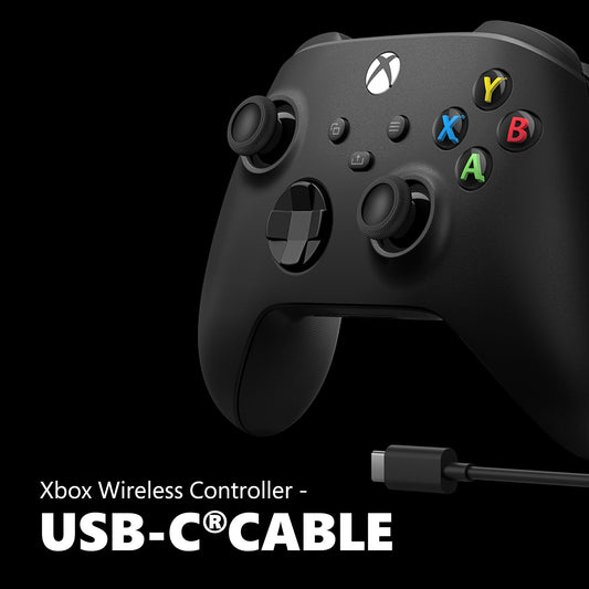 Xbox Wireless Gaming Controller + USB-C® Cable (2025) – Carbon Black – Play on Xbox, Windows, Android, iOS, FireTV Sticks, Smart TVs, VR Headsets