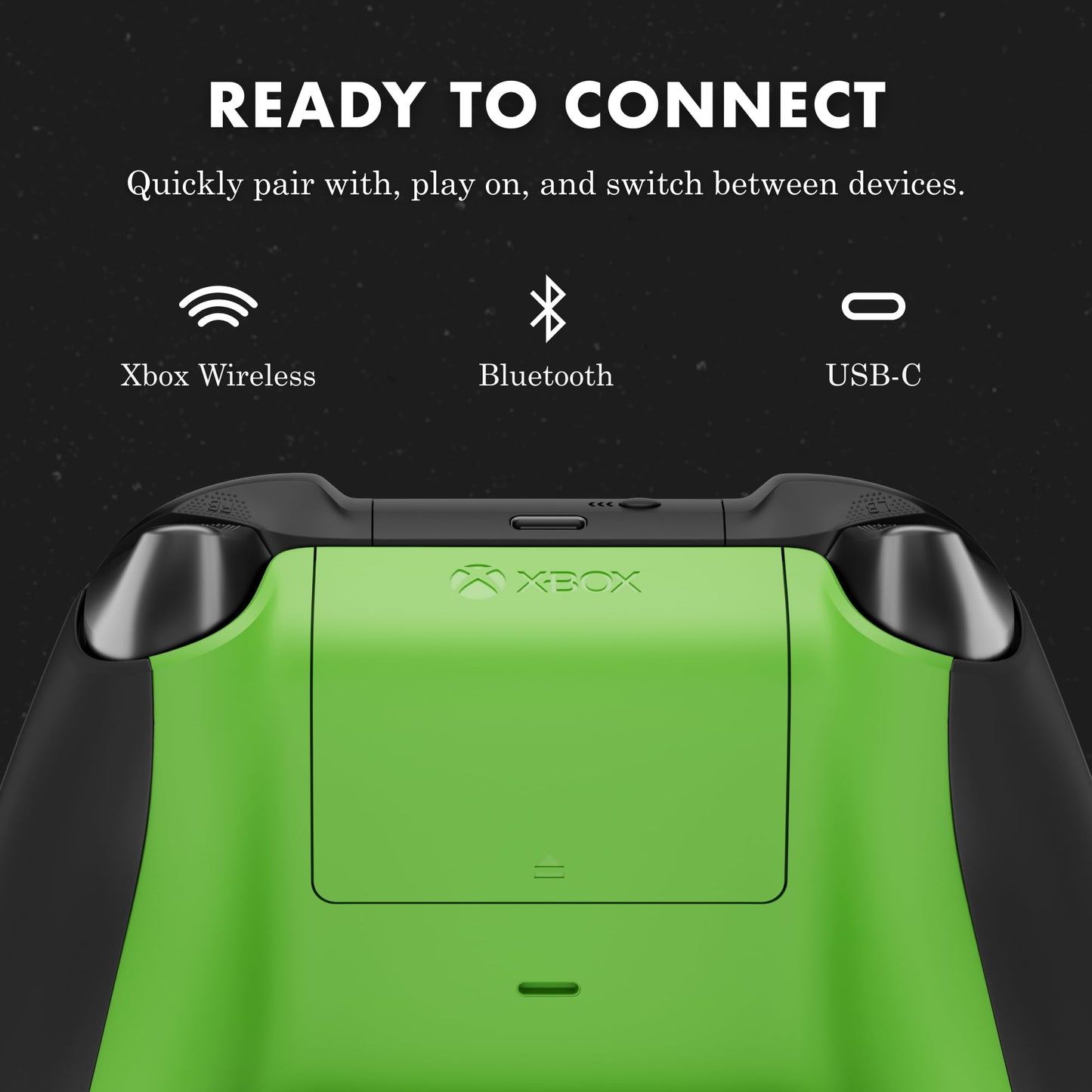 Xbox Wireless Gaming Controller + USB-C® Cable (2025) – Carbon Black – Play on Xbox, Windows, Android, iOS, FireTV Sticks, Smart TVs, VR Headsets