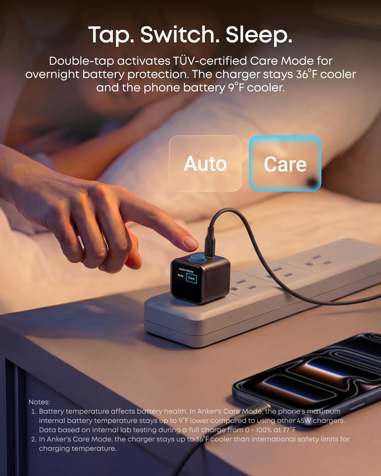 Anker Nano USB-C Cargador de Pared 45W | Carga Rápida con Pantalla Inteligente, Enchufe Plegable 180°, Reconocimiento Automático, Modo de Cuidado – Compatible con iPhone 17/16/15 (Sin Cable Incluido)